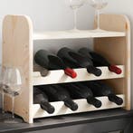 vidaXL Wijnrek met bovenblad 43x25x37 cm massief grenenhout, Huis en Inrichting, Woonaccessoires | Wijnrekken, Verzenden, Nieuw