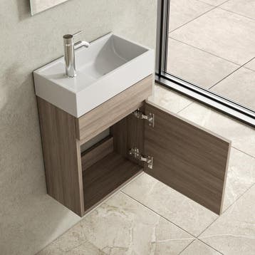 Toiletmeubel Fontein 40 cm – Compact en Stijlvol - Grey Oak, Verzenden, Nieuw