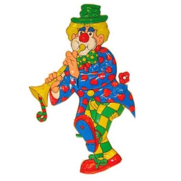 Wanddecoratie carnaval clown 70 cm - Carnaval thema, Ophalen of Verzenden, Nieuw