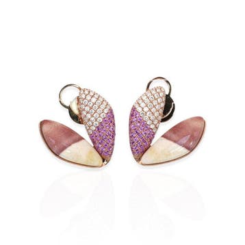 Oorbellen - 18 karaat Roségoud - 22.75ct. tw. Saffier -, Nieuw