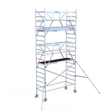 Euroscaffold steiger 90x250x6,2m Dubbele voorloopleuning TIP, Doe-het-zelf en Verbouw, Steigers, Verzenden, Nieuw, Rolsteiger of Kamersteiger