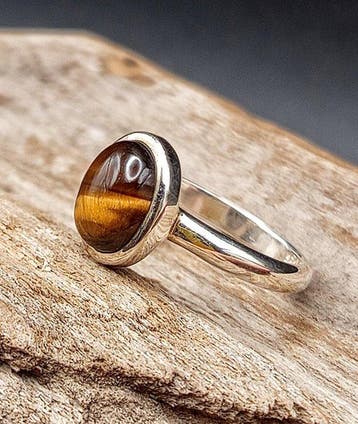 Uniek stuk: ring van 925 zilver met tijgeroog - Extra