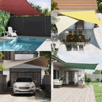 vidaXL Zonneschaduwzeil Geel en Wit 4 x 4 m 100% Polyester, Verzenden, Nieuw