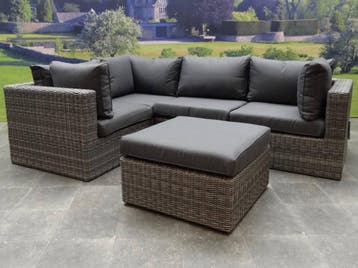 Rio hoek loungeset 5-delig antraciet, Tuin en Terras, Tuinsets en Loungesets, Ophalen of Verzenden, Nieuw, Wicker