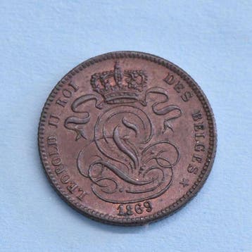 België. Leopold II. 1 Cent 1869 FDC (Zonder minimumprijs)