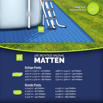 Zwembadmat 36 stuks - ondermat voor zwembad / tuinzembadje, Verzenden, Nieuw