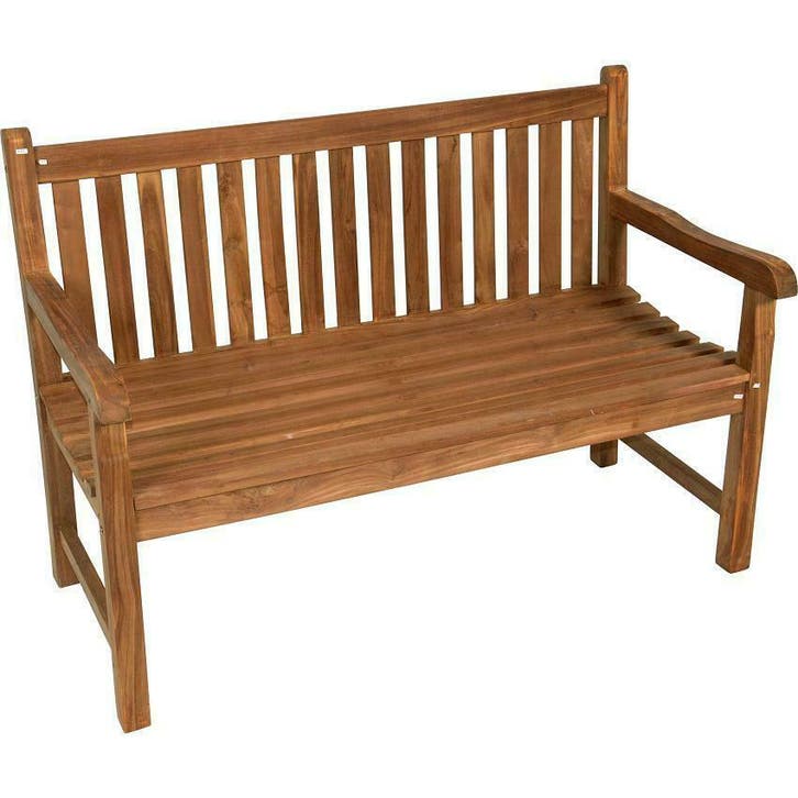 Tuinbank 2 persoons 130 cm teakhout - tuinbanken teak hout, Tuin en Terras, Tuinsets en Loungesets, Bank, Nieuw, 3 zitplaatsen