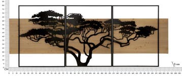 WANDPANEEL LAGOS IJZER EN HOUT SET 3 STUKS CM 204X2X80, Ophalen of Verzenden, Nieuw