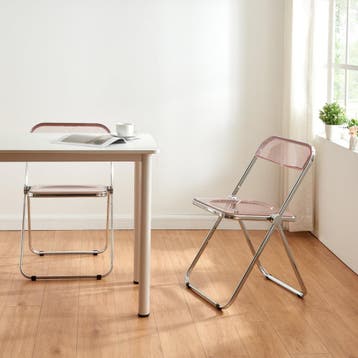 Klapstoel set van 2 Pornainen 74x46x47 cm roze transparant [, Huis en Inrichting, Stoelen, Verzenden, Nieuw