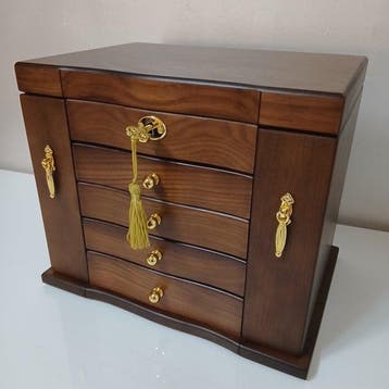 Sieradendoos - Hout - Spiegel-5 niveaus