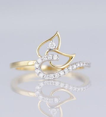Ring - 18 karaat Geel goud - 0.15ct. tw. Diamant, Nieuw