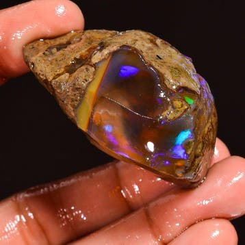 Opaal 23,6 g Natuurlijk Ethiopisch Fire Welo Opaal Ruw,, Verzamelen, Mineralen en Fossielen