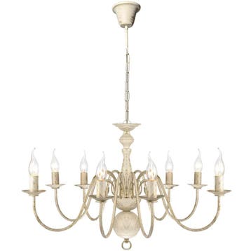vidaXL Kroonluchter wit metaal 8 x E14 lampen, Huis en Inrichting, Verzenden, Nieuw
