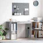 vidaXL Bureau met plank Grijs Sonoma 130 x 50.5 x 75 cm, Verzenden, Nieuw
