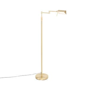 Vloerlamp messing incl. LED met touch dimmer - Notia, Huis en Inrichting, Lampen | Vloerlampen, Verzenden, Nieuw, Design