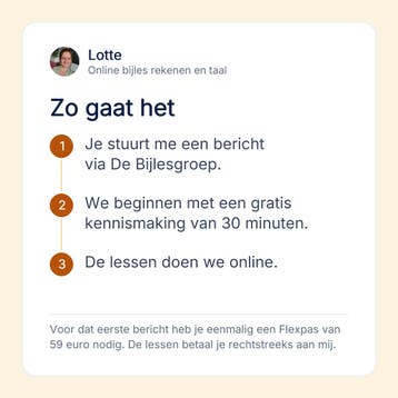 Lotte geeft online bijles rekenen en taal, Privéles, Bijles
