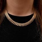 Gouden Cleopatra collier (Ketting), Sieraden, Tassen en Uiterlijk, Kettingen, Ophalen of Verzenden, Gebruikt, Overige kleuren