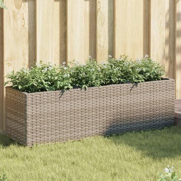 vidaXL Plantenbakken met 3 potten 2 st 105x30x32 cm poly, Verzenden, Nieuw, Minder dan 60 cm, 30 tot 60 cm