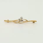 Broche - 18 karaat Geel goud Diamant (Natuurlijk) - Diamant