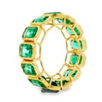 Ring - 18 karaat Geel goud - 8.57ct. tw. Smaragd, Sieraden, Tassen en Uiterlijk, Ringen, Nieuw