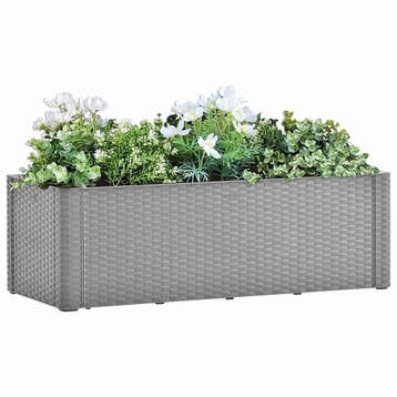 vidaXL Plantenbak verhoogd met bewateringssysteem 100x43x33, Tuin en Terras, Bloembakken en Plantenbakken, Kunststof, 100 cm of meer
