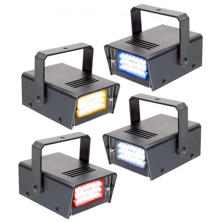 BeamZ Mini Stroboscoop LED Set van 4 RYBW, Muziek en Instrumenten, Dj-sets en Draaitafels, Nieuw, Ophalen of Verzenden