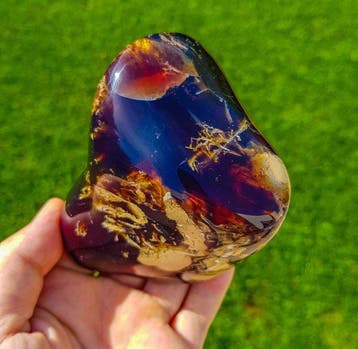 Amber - Barnsteen - HQ Freeform Blauwe Barnsteen - 10 cm - 9