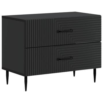 vidaXL Nachtkastje met lade Zwart 62 x 34,5 x 47,5 cm, Huis en Inrichting, Slaapkamer | Nachtkastjes, Minder dan 45 cm, Verzenden