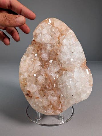 Grote hematoïde kwarts geode-ei Ei - Hoogte: 17 cm -