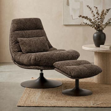 *WOONWINKEL* Kare Design Montreal Draai Fauteuil Met Voetenb, Huis en Inrichting, Fauteuils, Verzenden, Nieuw