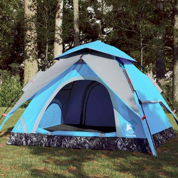 vidaXL Koepeltent 3-persoons snelontgrendeling blauw, Verzenden, Nieuw, Tot en met 2