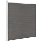vidaXL Schutting 175x186 cm HKC grijs, Verzenden, Nieuw, Kunststof, 1 tot 2 meter