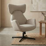 *WOONWINKEL* Kantelbare Fauteuil Zandkleur, Huis en Inrichting, Fauteuils, Verzenden, Nieuw, Stof