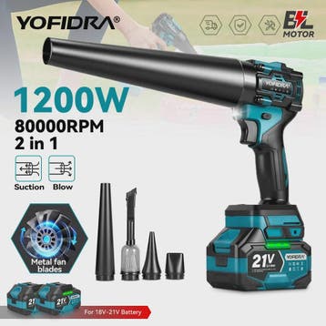 YOFIDRA Krachtige 2-in-1 Accu Bladblazer & Zuiger - 80000RPM, Verzenden, Nieuw