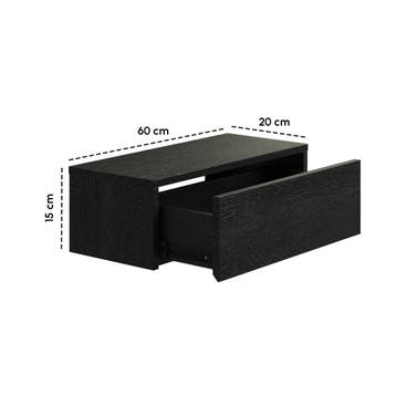 Gangkast Zwevend 60 x 20 x 15 cm - Zwart, Ophalen of Verzenden, Nieuw