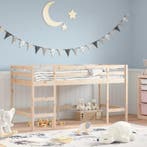 vidaXL Kinderhoogslaper met ladder 80x200 cm massief, Eenpersoons, Bruin, Verzenden, Nieuw