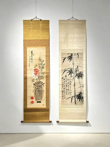 Twee Chinese hangende rollen: Mei Yi Yan Nian (stijl van, Antiek en Kunst