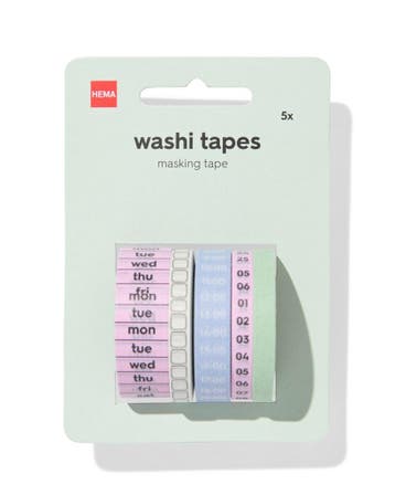 HEMA Washi tapes planner - 5 stuks, Hobby en Vrije tijd, Verzenden, Nieuw