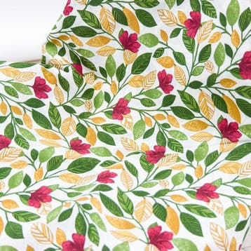 BA253 - Stof “Foglie e Corolle” – Botanische print -