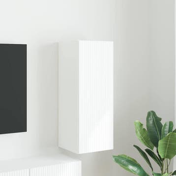 vidaXL TV Wandkast 30 x 31 x 80 cm Wit Bewerkt hout, Minder dan 50 cm, Verzenden, Nieuw, Minder dan 100 cm