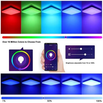 Smart LED plafondlamp RGB 24W Alexa WiFi 28x28, Verzenden, Nieuw