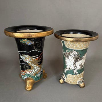 Pot (2) - Klei - Ranbachi set van 2, Antiek en Kunst