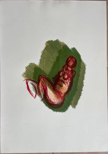 Ennio Morlotti (1910 – 1992) - Figura - 70x50 cm - Ex 65/125