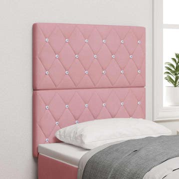 vidaXL LED Hoofdbord met LED-stripverlichting Roze 80 cm, Verzenden, Nieuw, Stof