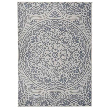 vidaXL Buitenkleed met patroon platgeweven 120x170 cm blauw, Verzenden, Nieuw, Blauw