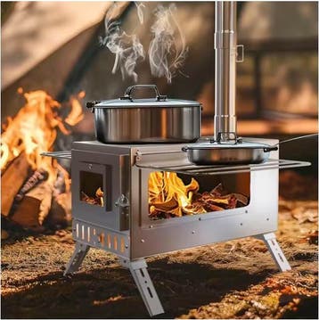 Camping Houtkachel RVS Tentkachel Schoorsteen Outdoor, Verzenden, Nieuw