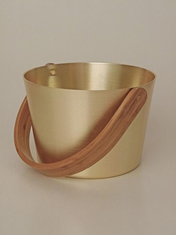 Opgietemmer champagne/goud met houten draaghendel, Tuin en Terras, Zwembad-toebehoren, Verzenden