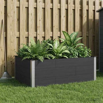 vidaXL Verhoogde plantenbak Zwart 150 x 100 x 54 cm WPC en, Verzenden, Nieuw, 100 cm of meer, 30 tot 60 cm