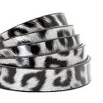 1 meter plat 10 mm imi leer leopard print Light grey, Ophalen of Verzenden, Nieuw, Draad