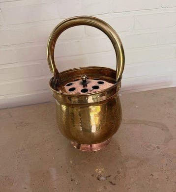 Openhaard accessoire - Koper, Messing - Antieke as-emmer